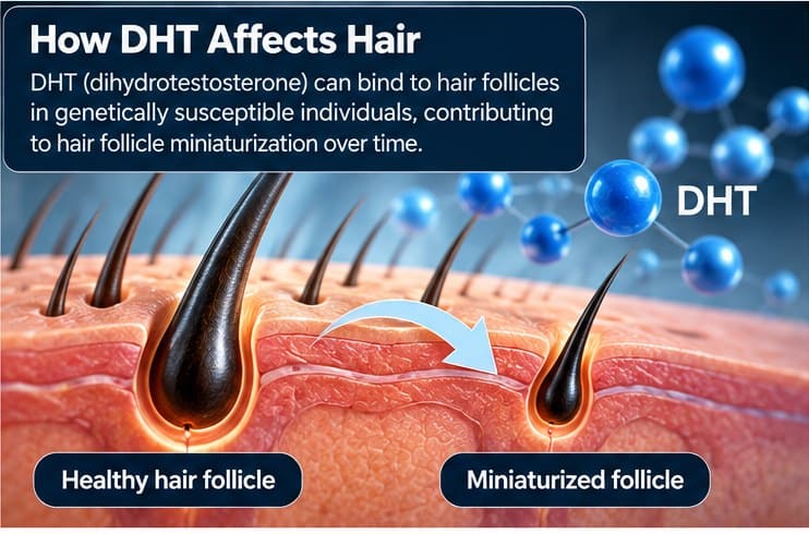 DHT and hair follicles